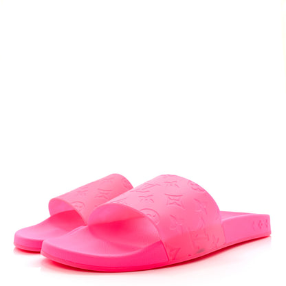 Louis Vuitton Rubber Embossed Monogram Mens Waterfront Mules 11 Pink 3 of 10