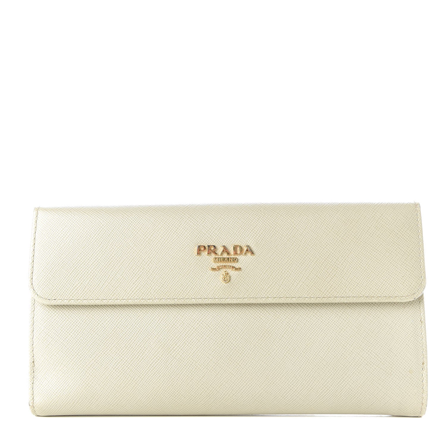 Prada Saffiano Metal Continental Wallet Talco 1 of 9