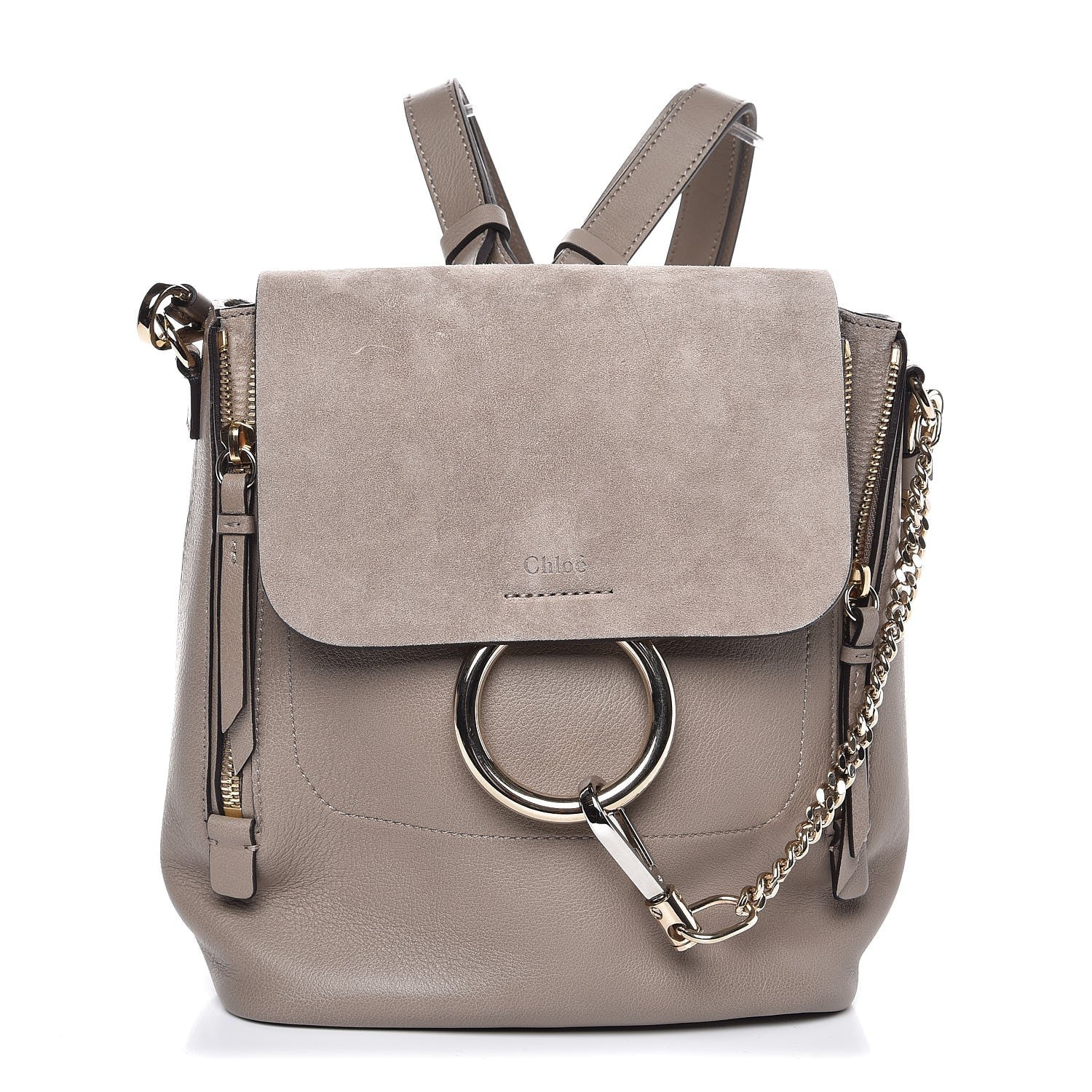 Chloe Suede Calfskin Medium Faye Backpack Motty Grey 1 of 7