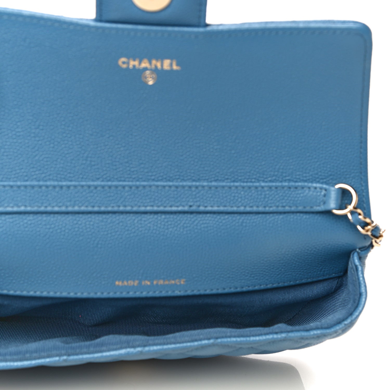 Chanel Caviar Quilted Glasses Case With Chain Blue 5 of 12