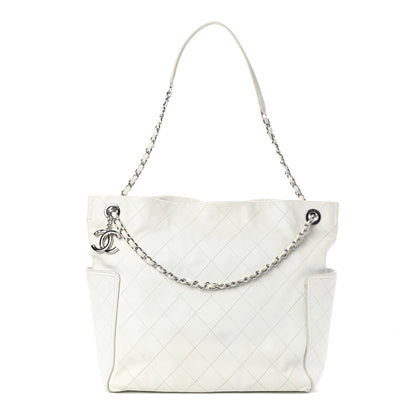 Chanel Caviar Stitched CC Pocket Tote White 2 of 19