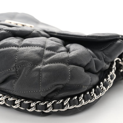 Chanel Washed Lambskin Quilted Medium Chain Around Messenger Dark Grey 10 of 14
