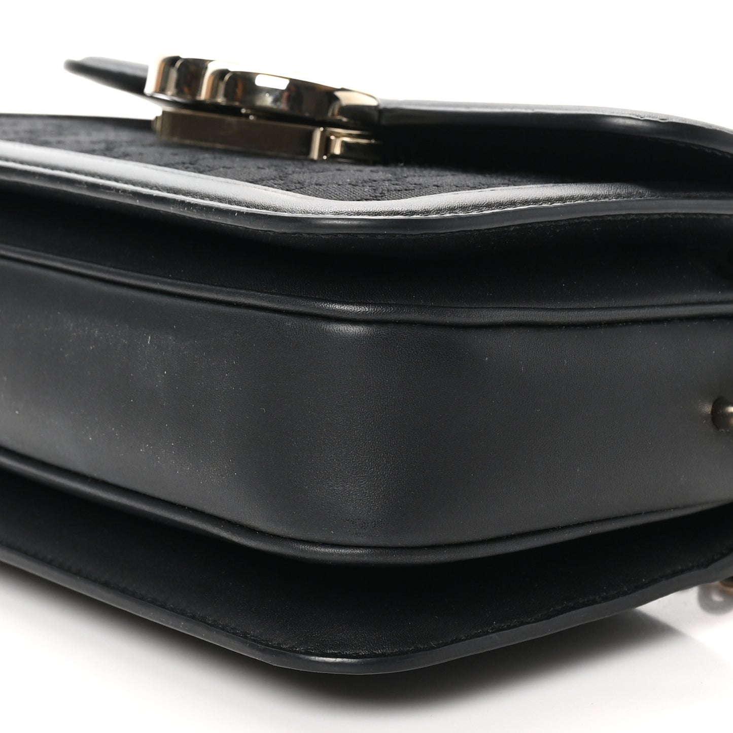 Crepe Wool Silk GG Monogram Go Small Shoulder Bag Black