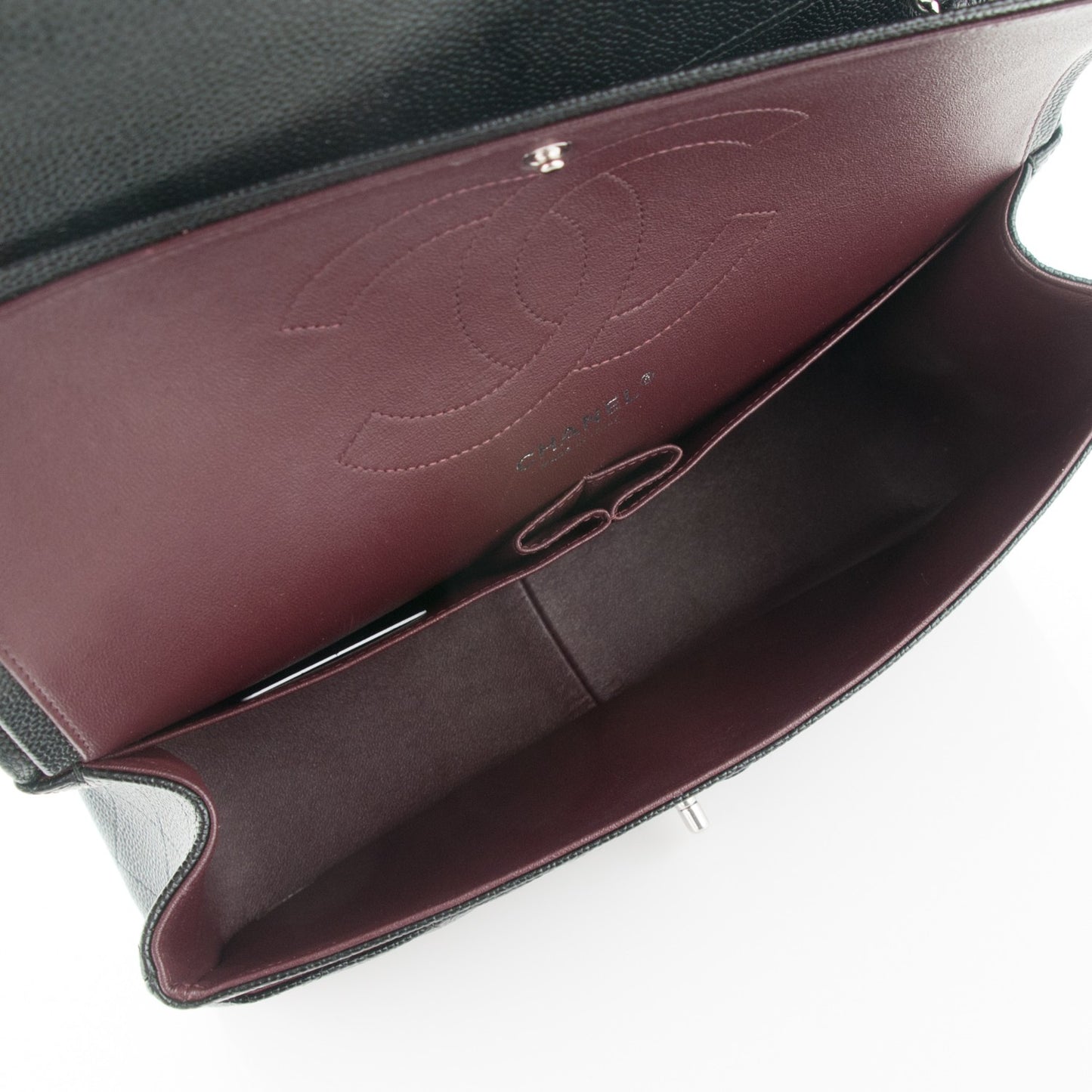 Caviar Quilted Jumbo Double Flap Black