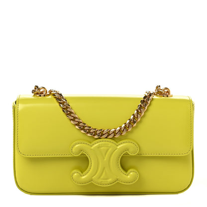 Celine Shiny Calfskin Cuir Triomphe Chain Shoulder Bag Anis 1 of 8