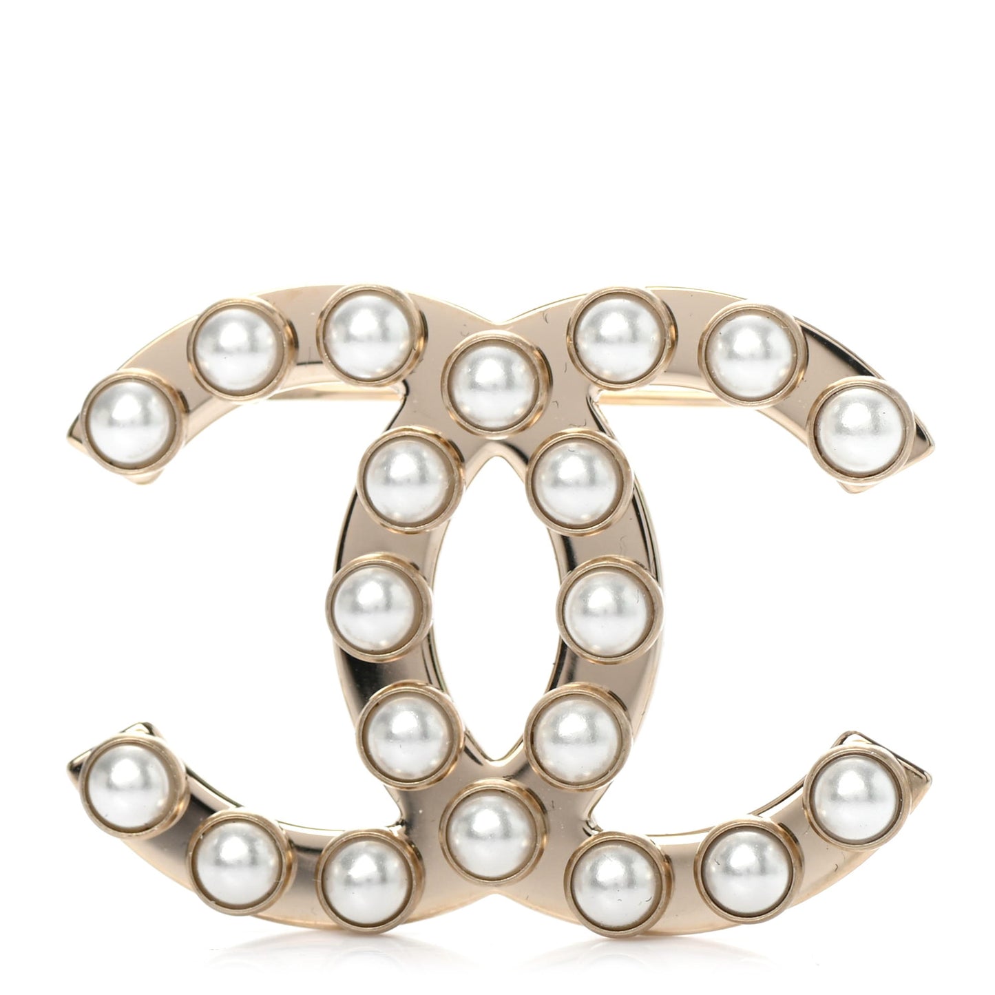 Pearl CC Brooch Gold