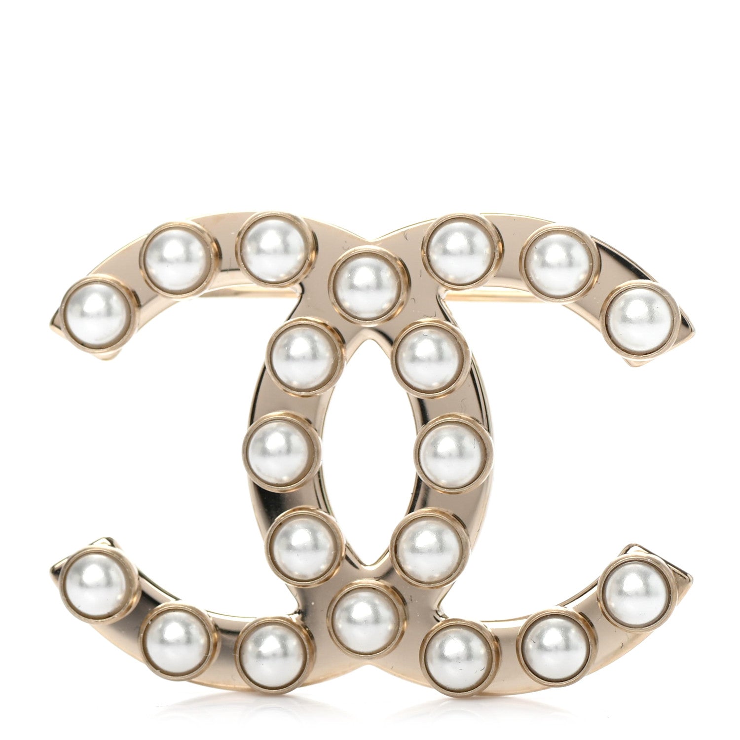 Chanel Pearl CC Brooch Gold 1 of 3