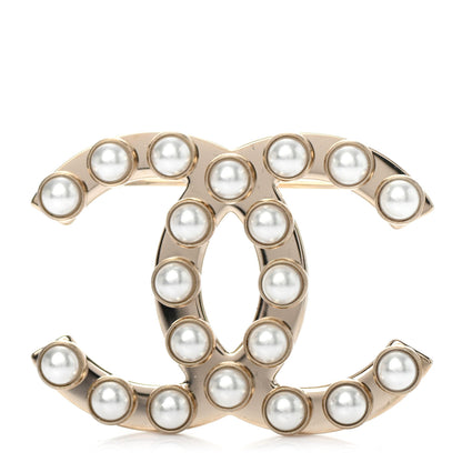 Chanel Pearl CC Brooch Gold 1 of 3