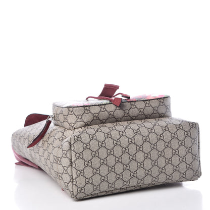 Gucci GG Supreme Monogram Blooms Medium Single Buckle Backpack Beige Multicolor Dry Rose 4 of 13