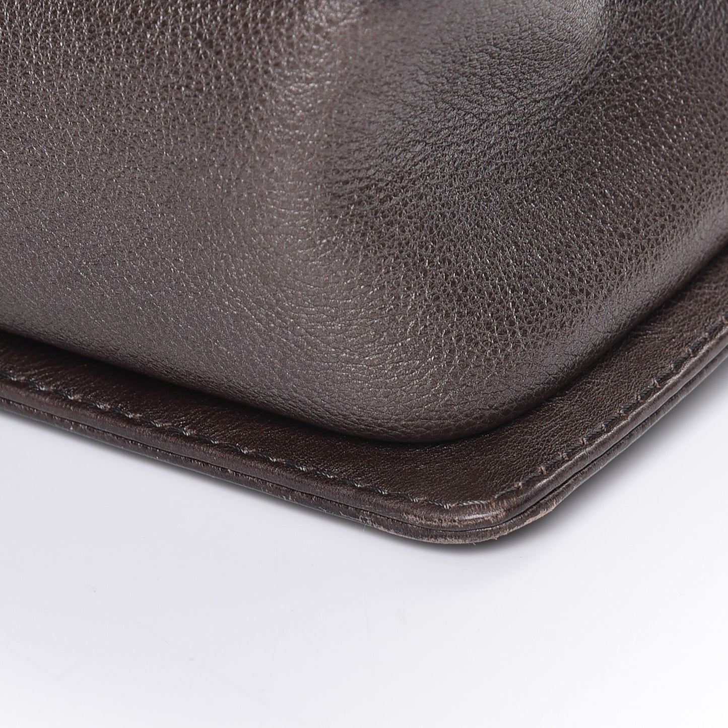 Metallic Calfskin Quilted Large Boy Flap Dark Silver