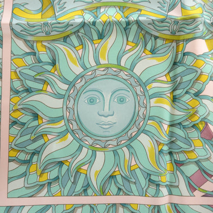 Hermes Silk Les Sangles de Phoebus Scarf 90 Rose Pale Aqua Arnica 1 of 7