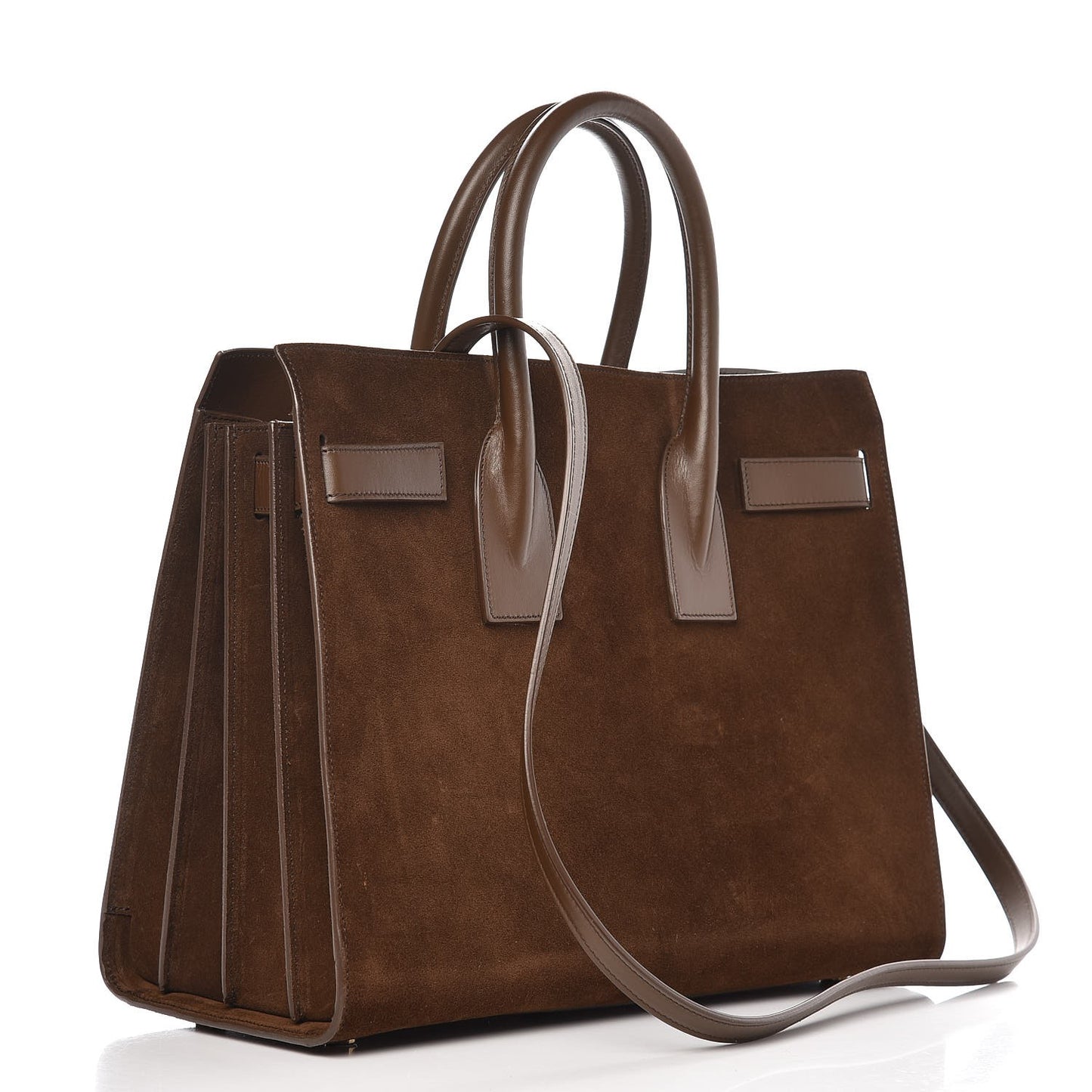Suede Calfskin Small Sac De Jour Military Brown