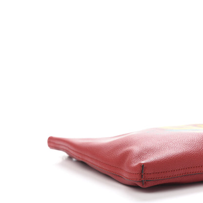 Gucci Pebbled Calfskin Medium Logo Portfolio Clutch Hibiscus Red 6 of 9