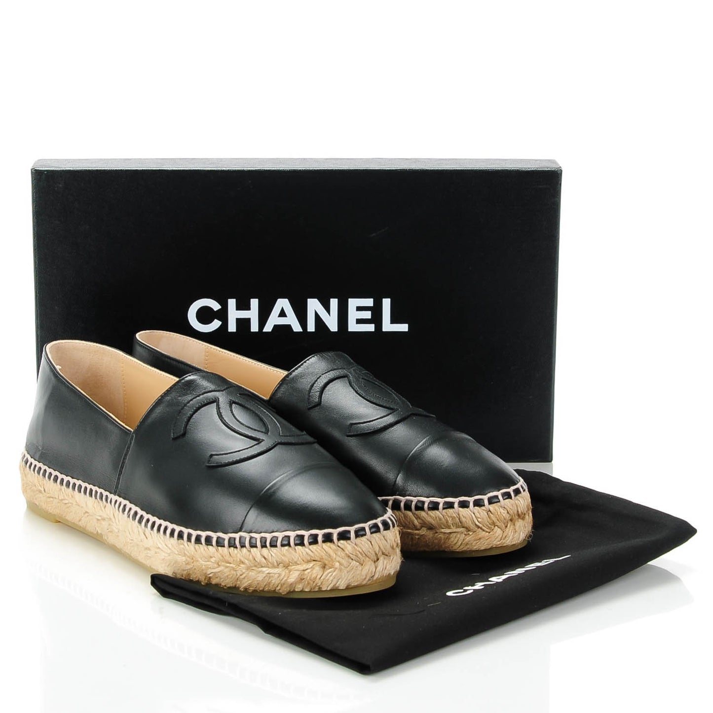 Lambskin CC Espadrilles 38 Black