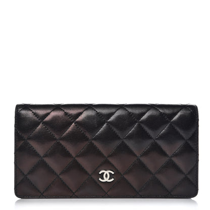 Chanel Lambskin Quilted Yen Wallet Black 1 of 15