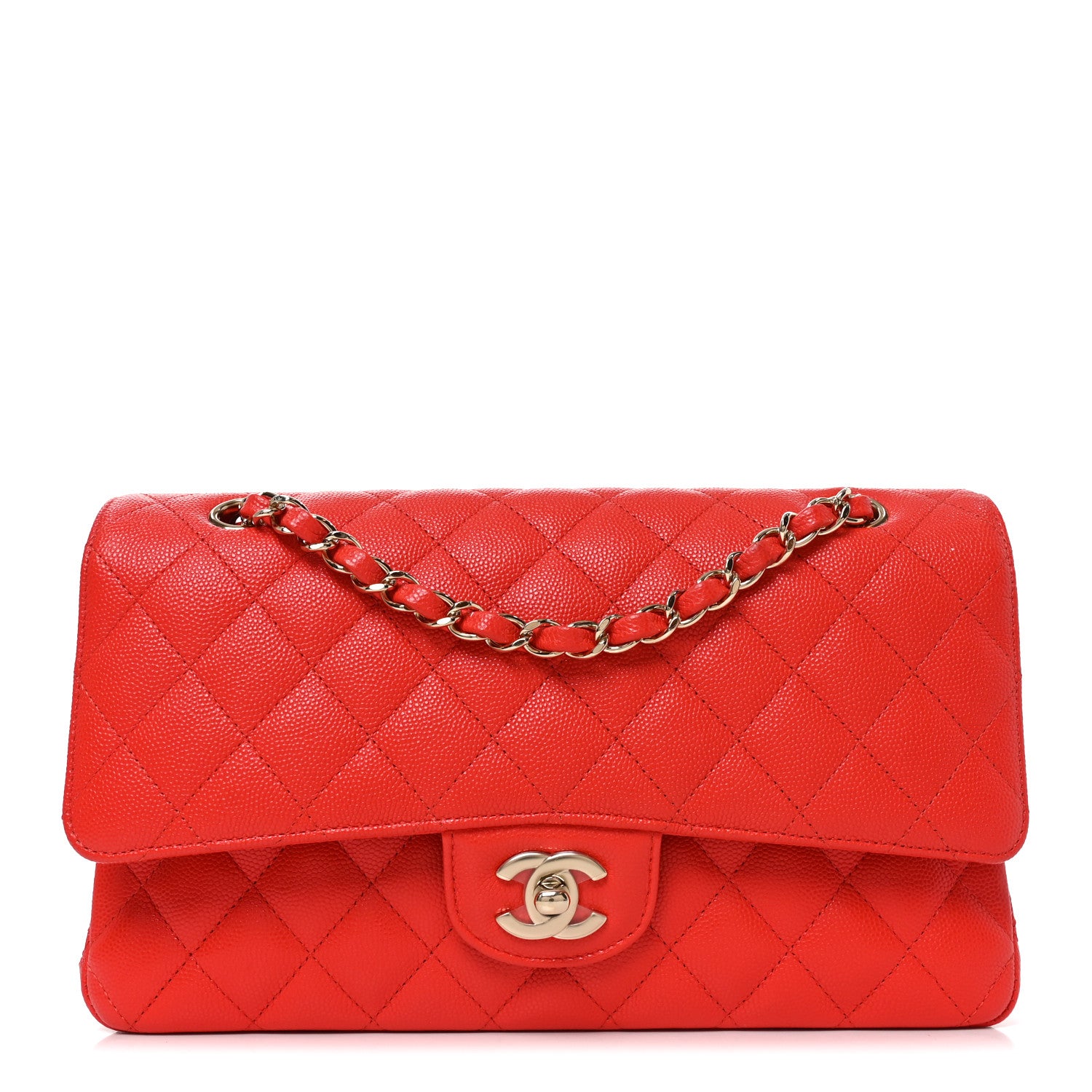 Chanel Caviar Quilted Medium Double Flap Red 1 of 10