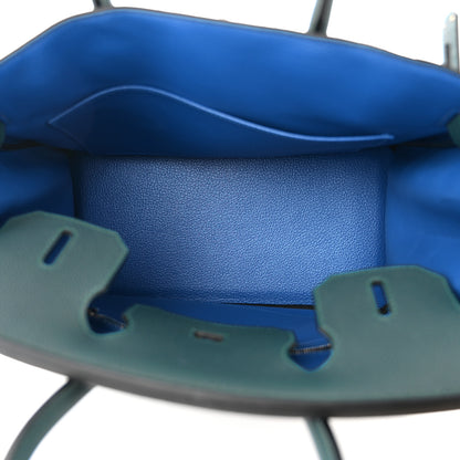 Hermes Togo Swift Officier Birkin 30 Vert Cypress Bleu Zellige 5 of 11