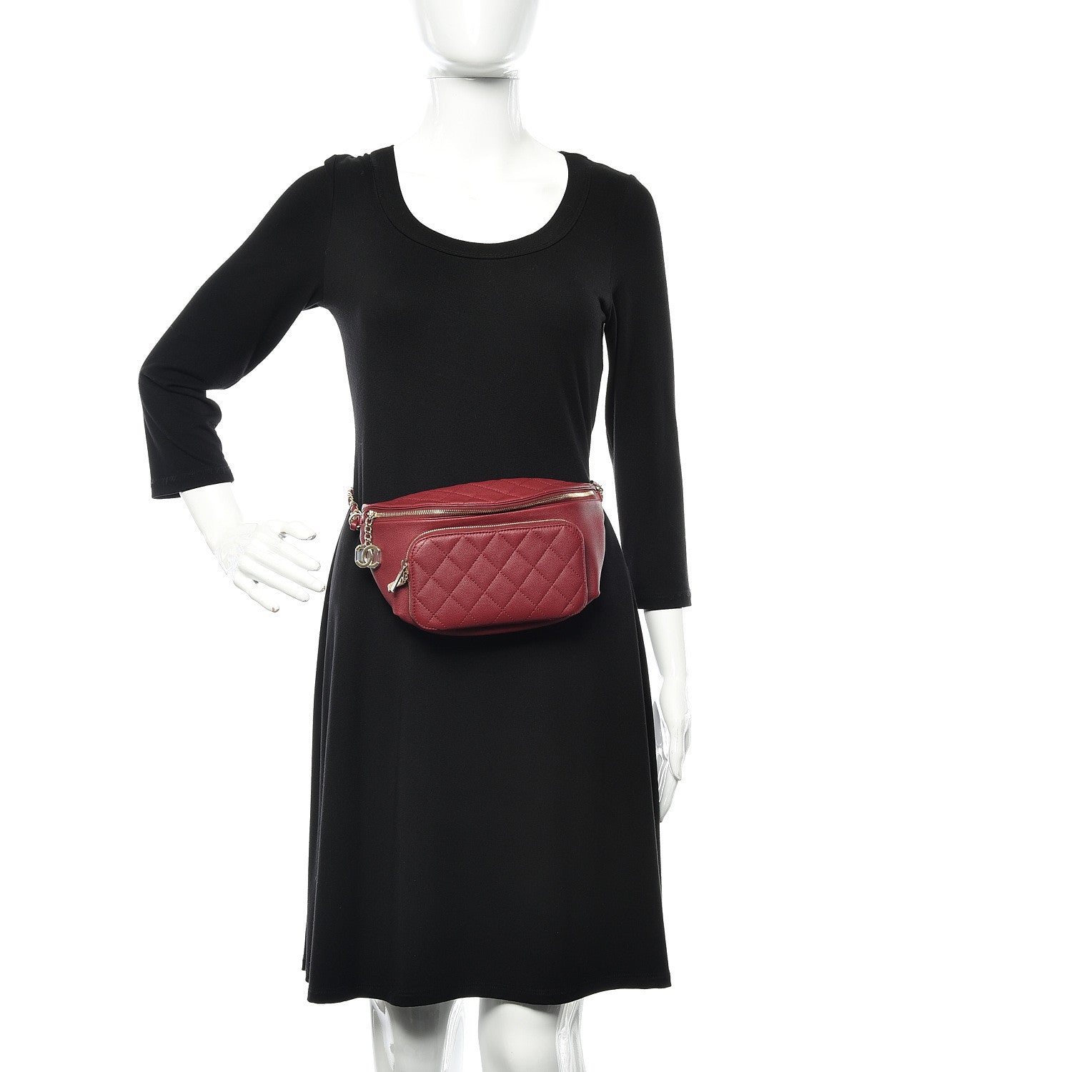 Chanel Caviar Quilted Business Affinity Waist Belt Bag Burgundy 2 of 10