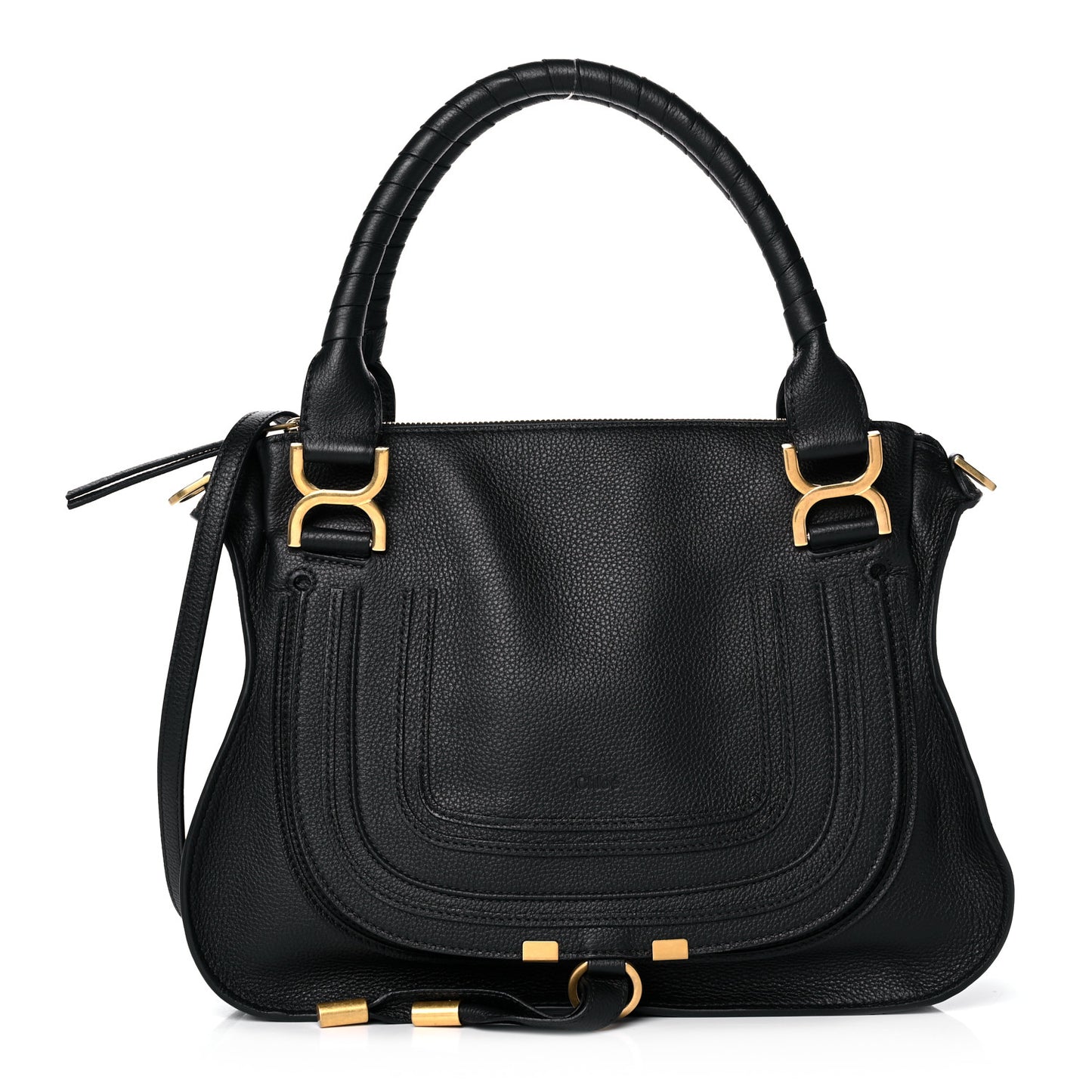 Calfskin Medium Marcie Satchel Black