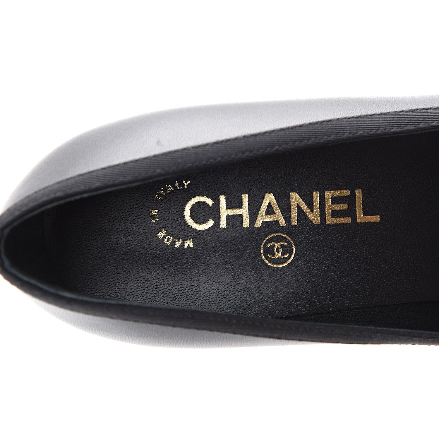 Chanel Lambskin Grosgrain Cap Toe CC Pumps 38 Black 6 of 8