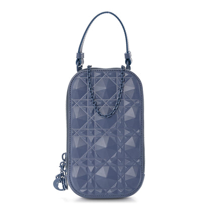 Christian Dior Calfskin Cannage Diamond Cannage Phone Holder Blue 1 of 7