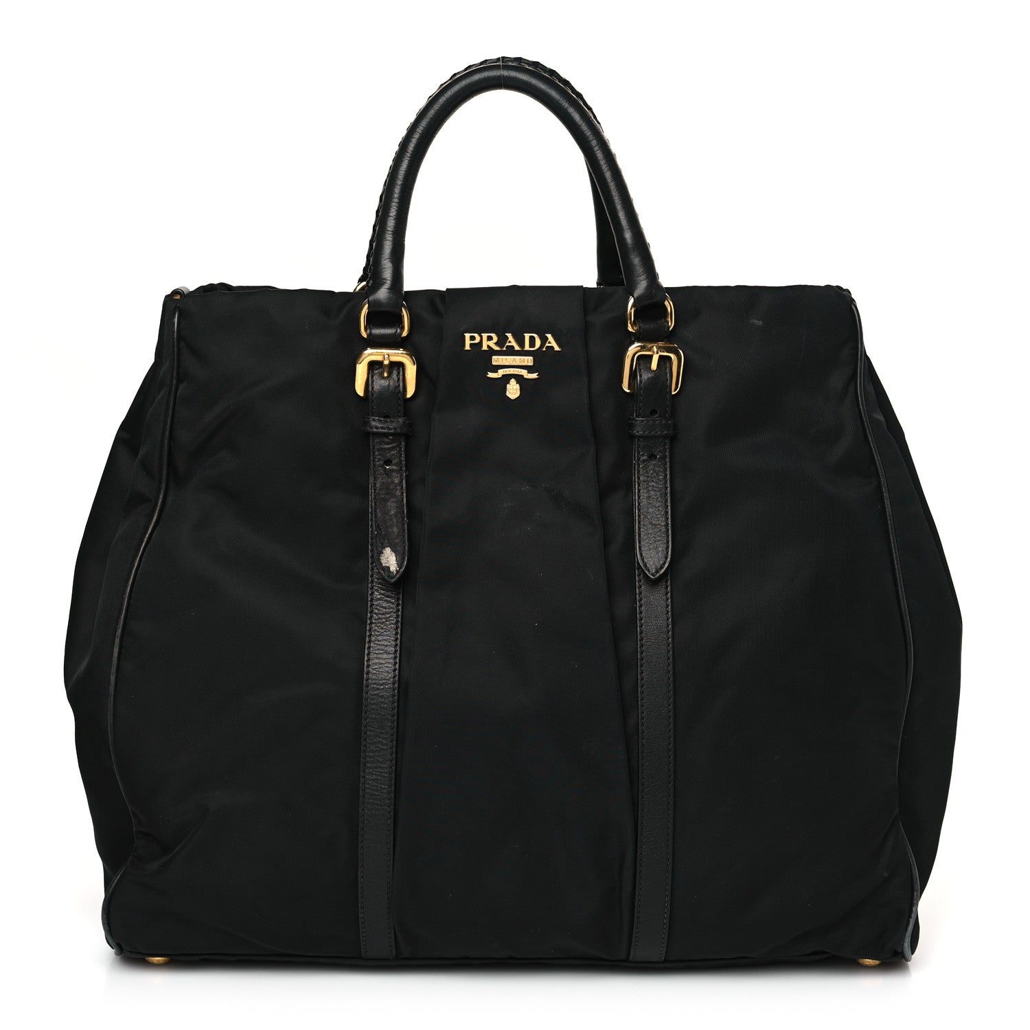 Prada Tessuto Nylon Vitello Daino Tote Black 1 of 10