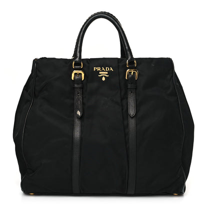 Prada Tessuto Nylon Vitello Daino Tote Black 1 of 10
