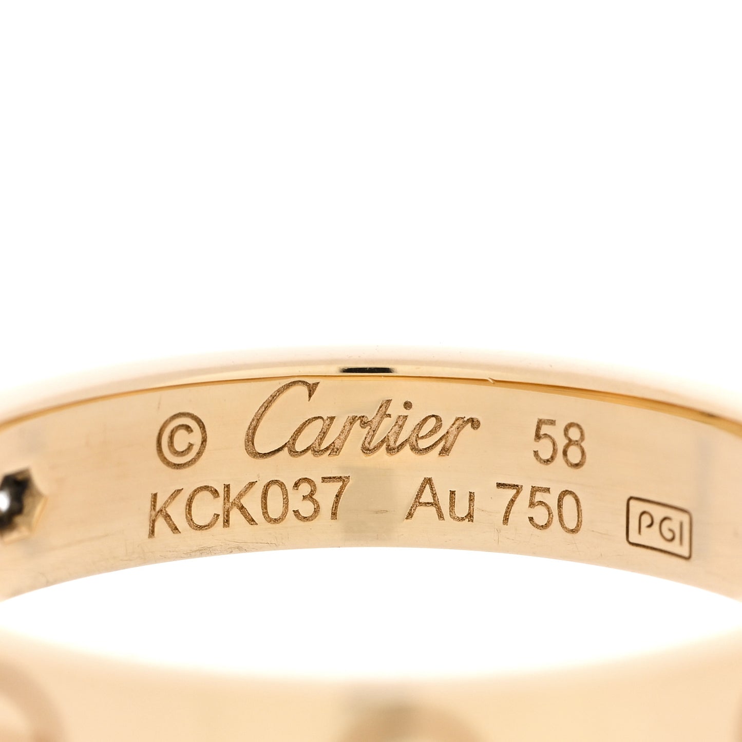 18K Yellow Gold Diamond 4mm LOVE Wedding Band Ring 58 8.5