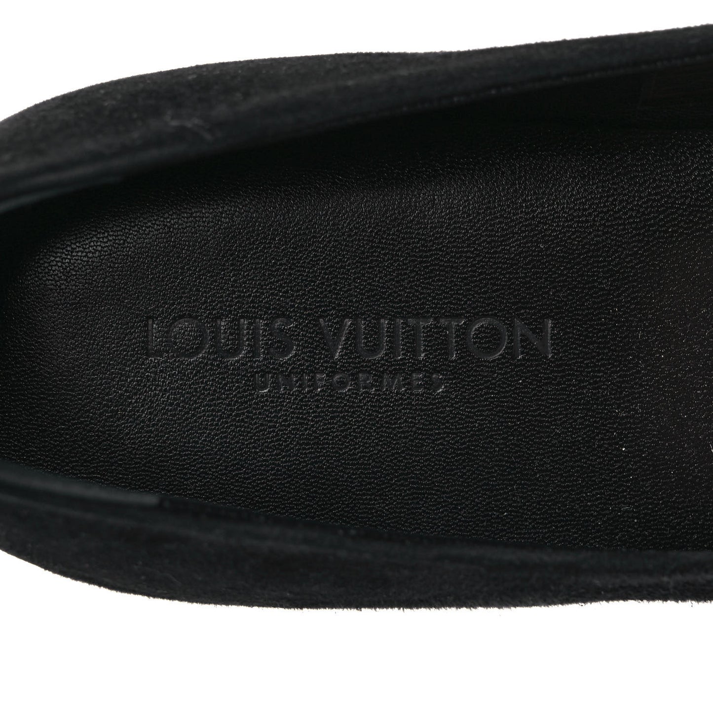 Suede Monogram Uniformes Ballet Flats 37.5 Black
