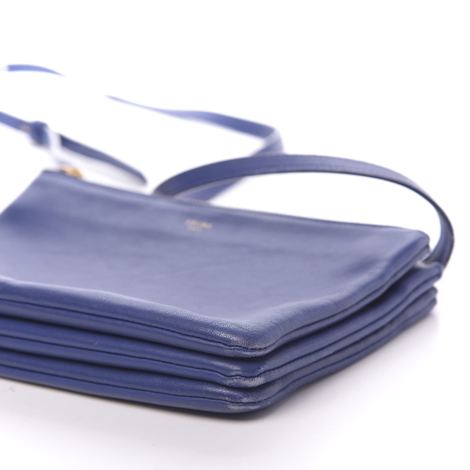 Celine Lambskin Small Trio Crossbody Bag Indigo 15 of 17