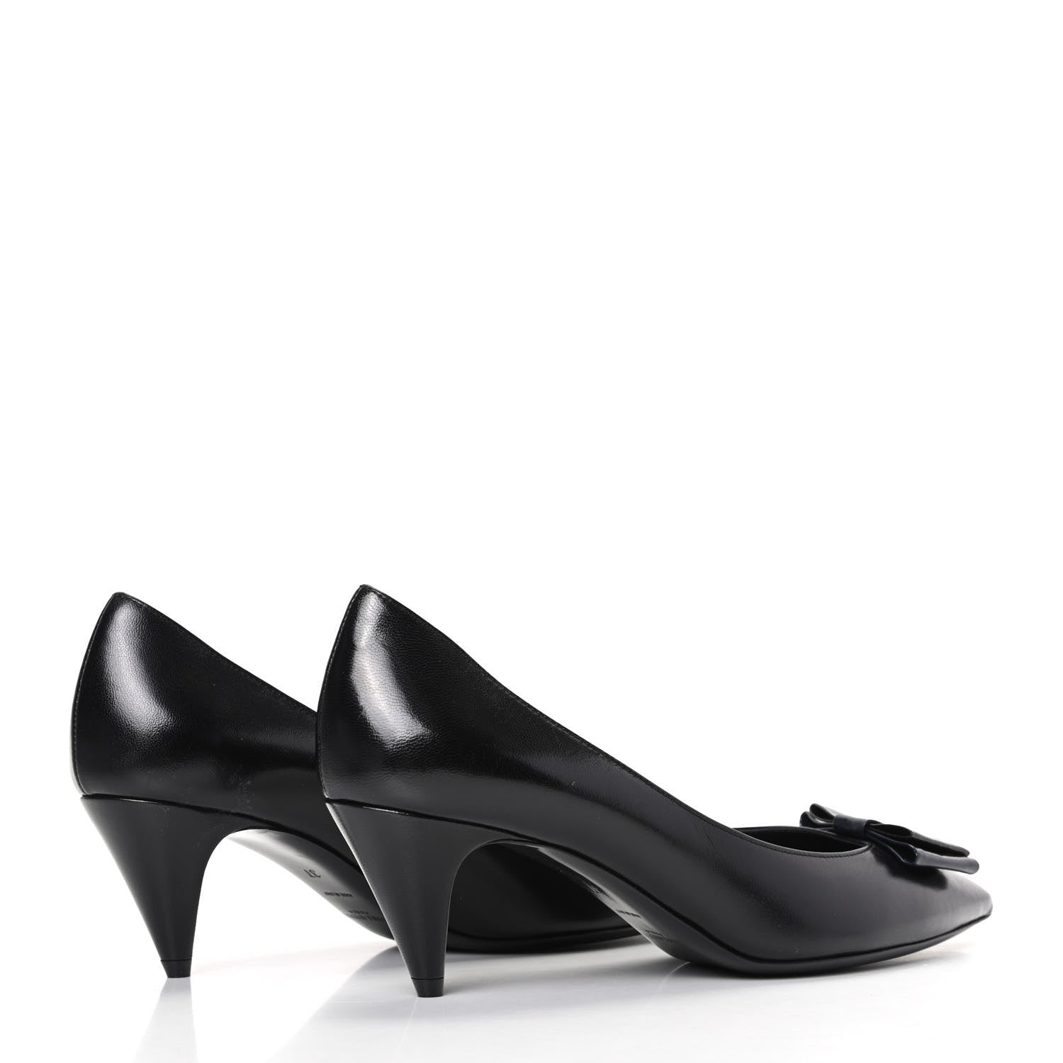 Saint Laurent Calfskin Bow Anais Pumps 37 Black 4 of 9