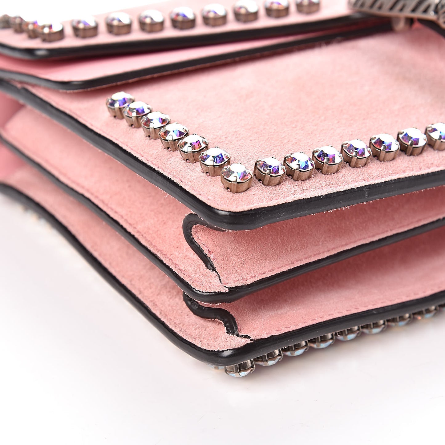 Suede Crystal Small Dionysus Shoulder Bag Peonia