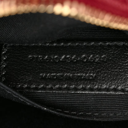 Saint Laurent Grain De Poudre Matelasse Chevron Quilted Round Vinyle Camera Bag Rouge Legion 7 of 10