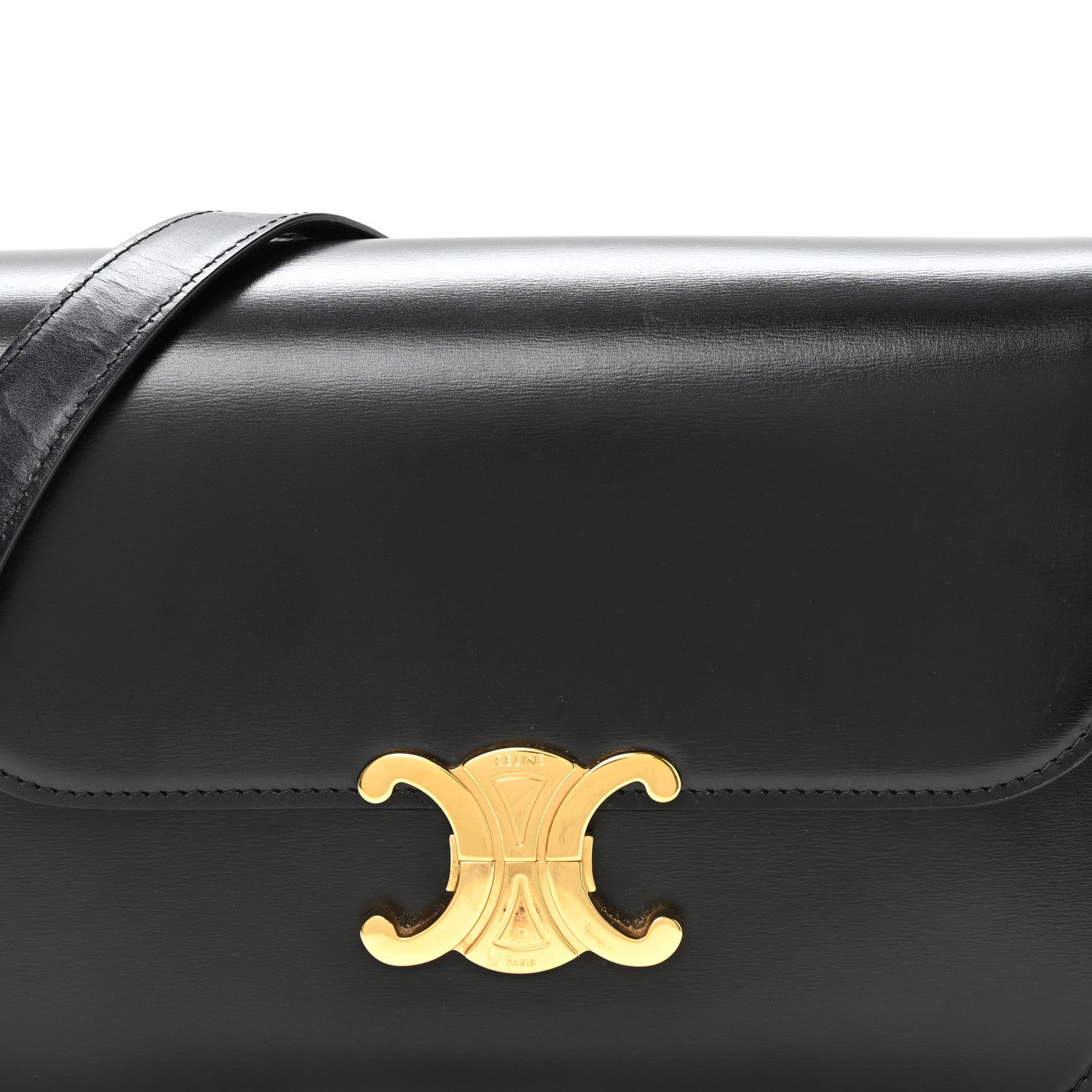 Celine Shiny Calfskin Medium Triomphe Black 8 of 10