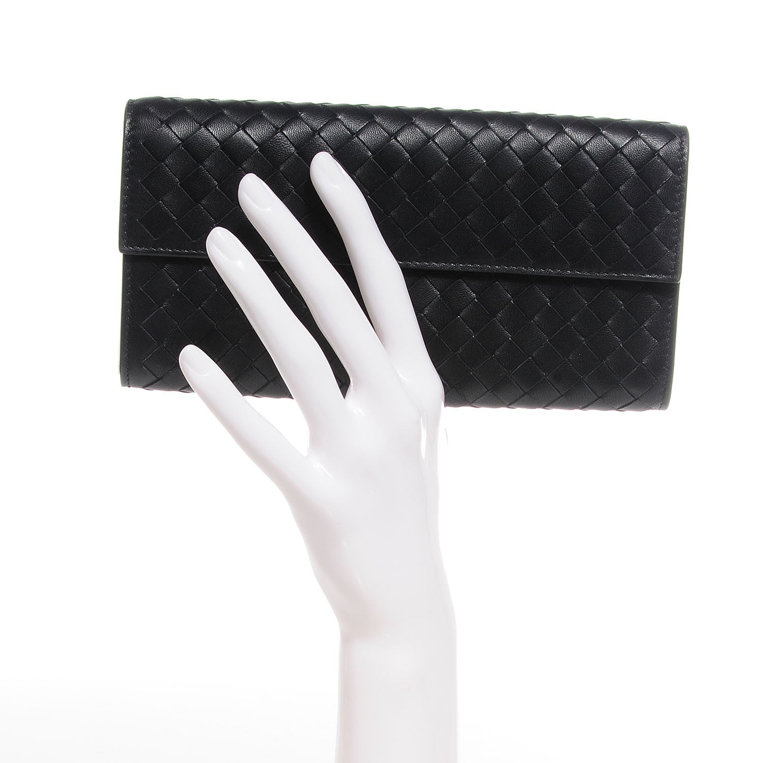 Bottega Veneta Nappa Intrecciato Continental Flap Wallet Nero Black 2 of 9