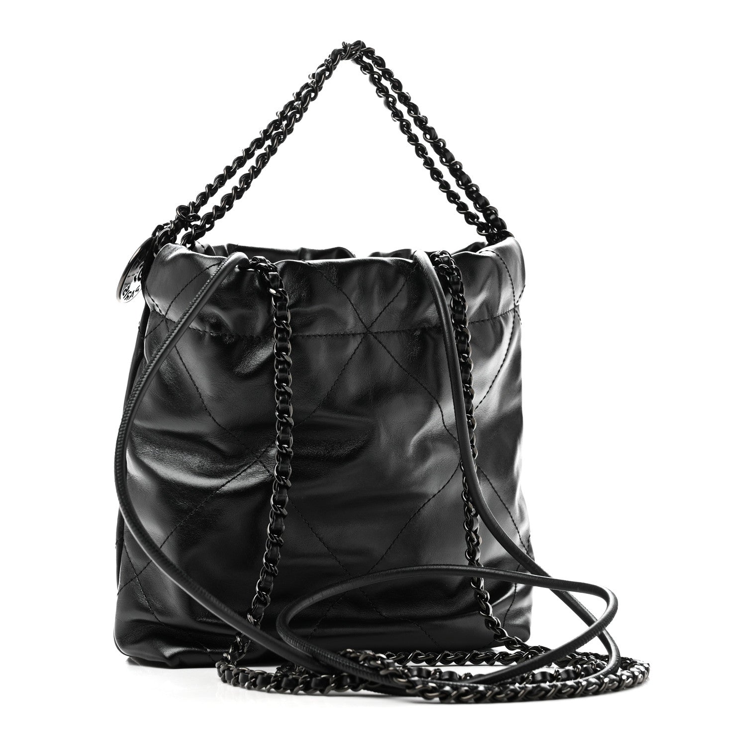 Chanel Shiny Calfskin Quilted Mini Chanel 22 So Black 3 of 10