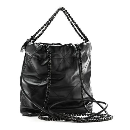 Chanel Shiny Calfskin Quilted Mini Chanel 22 So Black 3 of 10