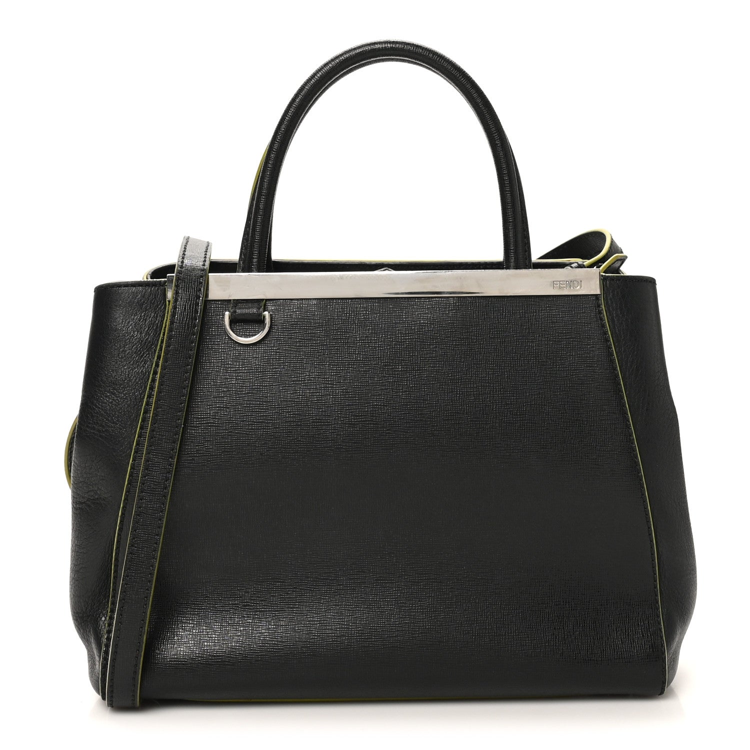 Fendi Vitello Elite Apple Charm Petite 2Jours Tote Black 1 of 9