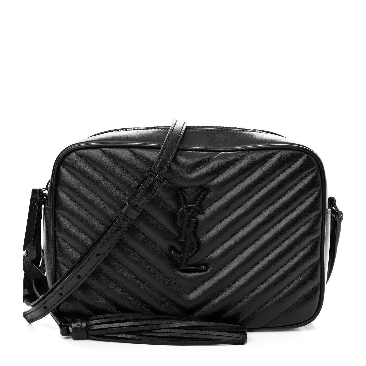 Saint Laurent Calfskin Matelasse Monogram Monochrome Lou Camera Bag Black 1 of 11
