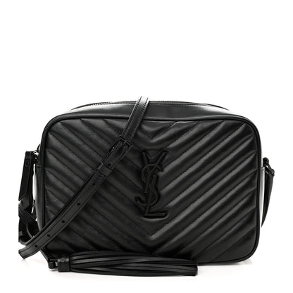 Saint Laurent Calfskin Matelasse Monogram Monochrome Lou Camera Bag Black 1 of 11