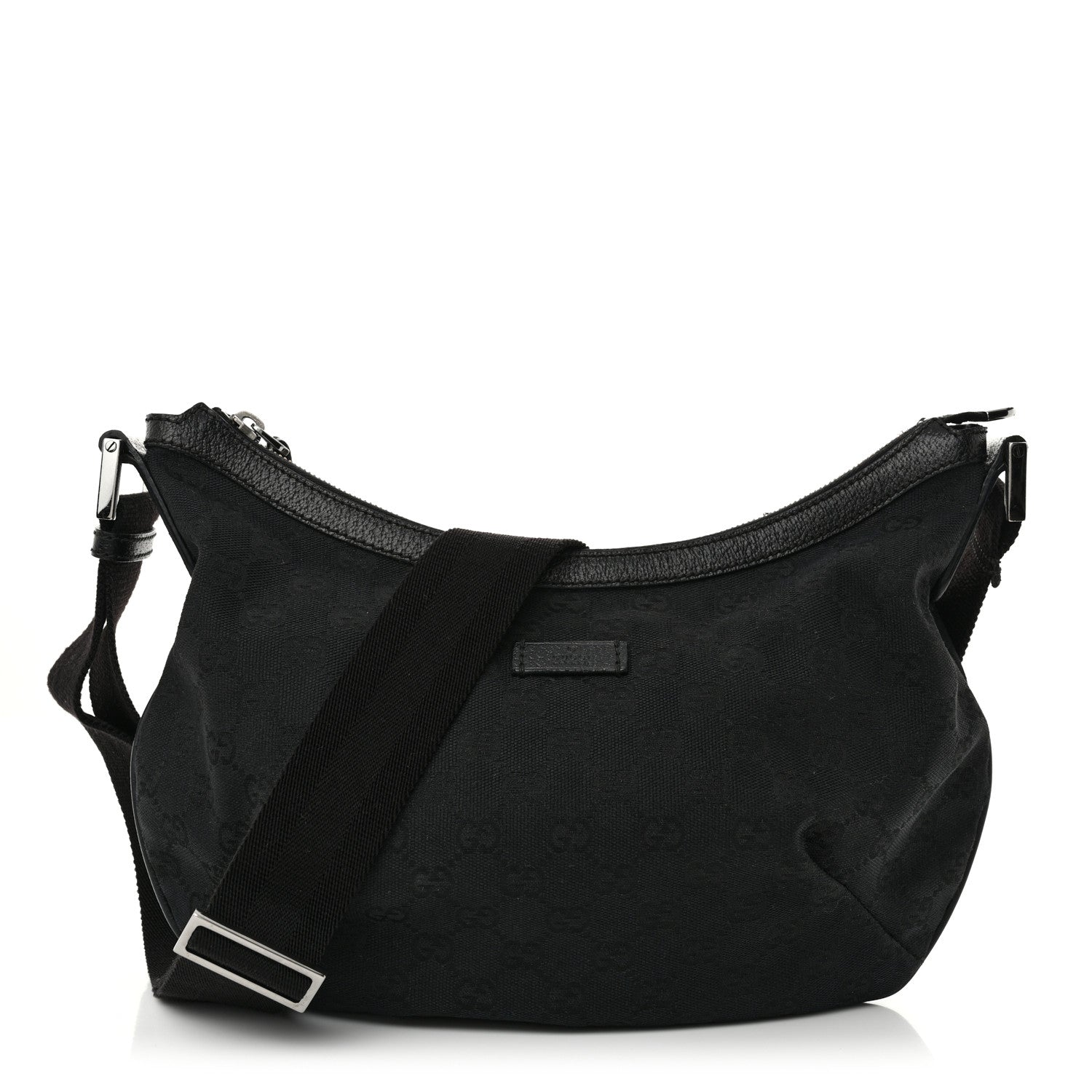 Gucci Monogram Medium Half Moon Hobo Black 1 of 10