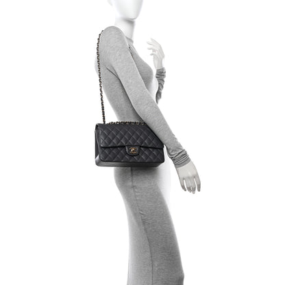 Chanel Caviar Quilted Medium Double Flap Dark Grey 2 of 13
