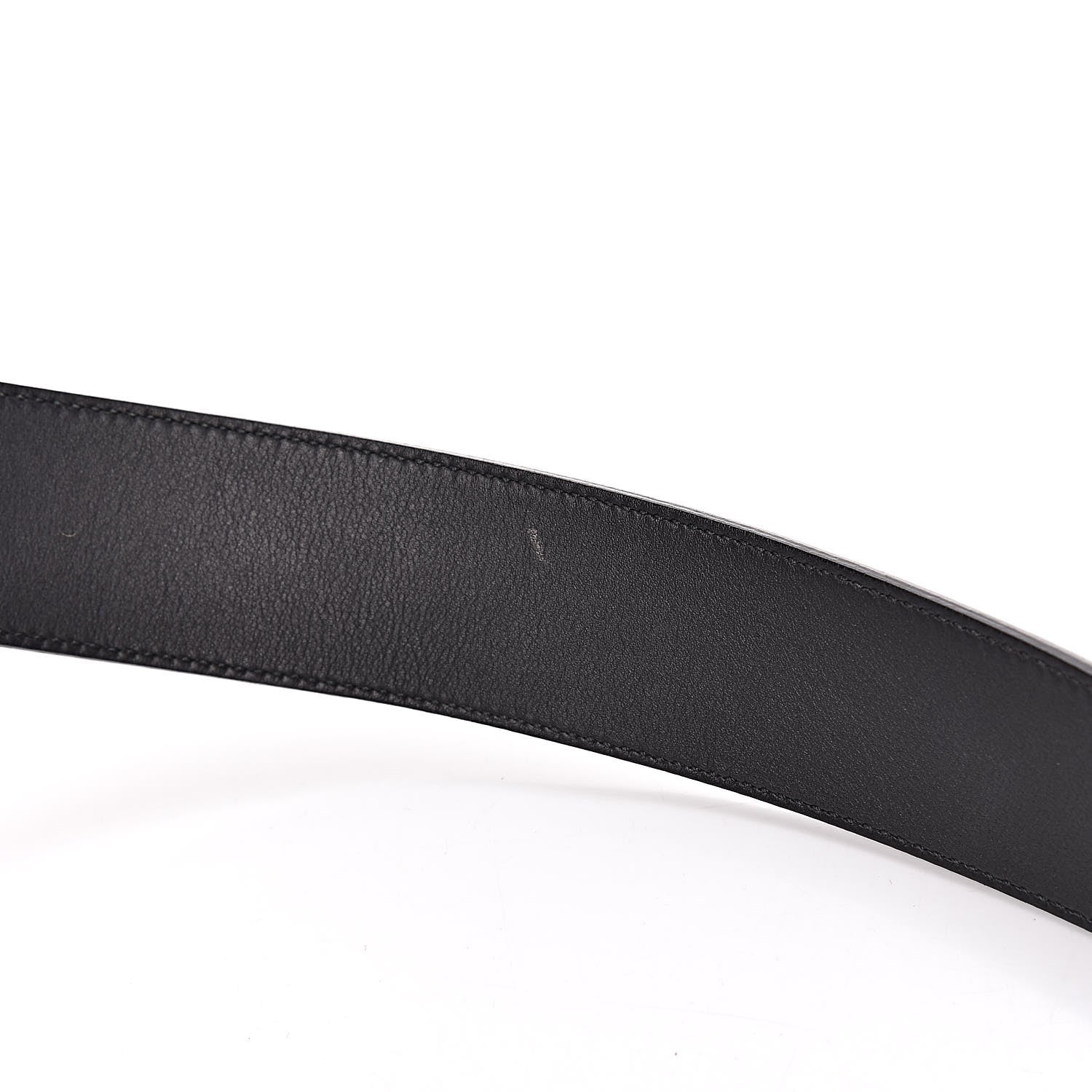 Gucci Textured Dollar Calfskin Nickel Double G 40mm Belt 75 30 Black 7 of 7