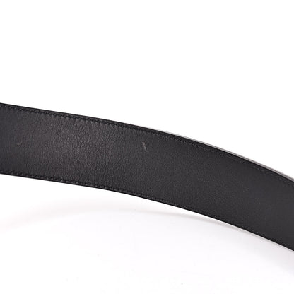 Gucci Textured Dollar Calfskin Nickel Double G 40mm Belt 75 30 Black 7 of 7