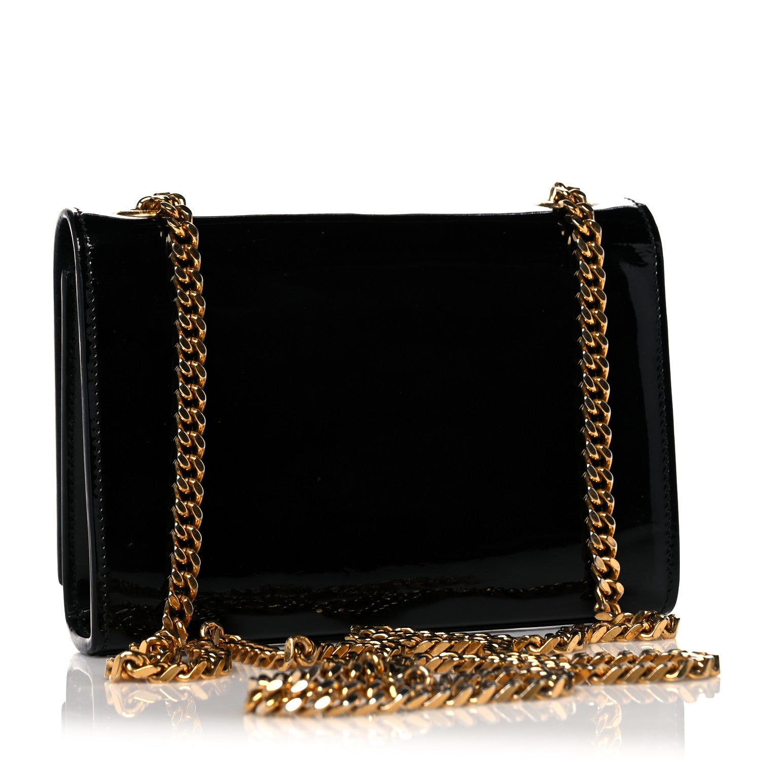 Saint Laurent Patent Small Classic Monogram Kate Tassel Satchel Black 3 of 13