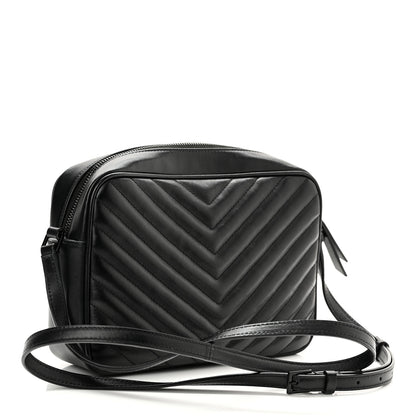 Saint Laurent Calfskin Matelasse Monogram Monochrome Lou Camera Bag Black 3 of 10