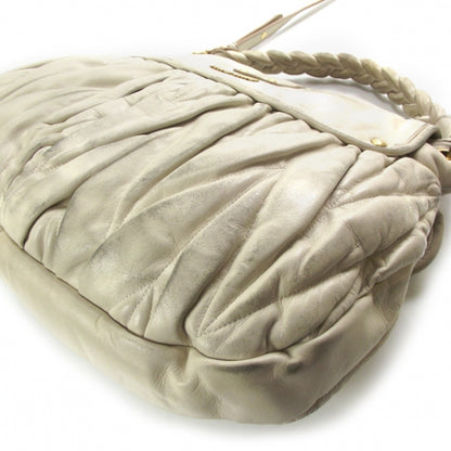 Miu Miu Leather Matelasse Coffer Hobo Bianco 5 of 12