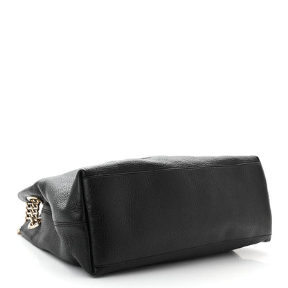 Gucci Pebbled Calfskin Medium Soho Chain Shoulder Bag Black 4 of 12