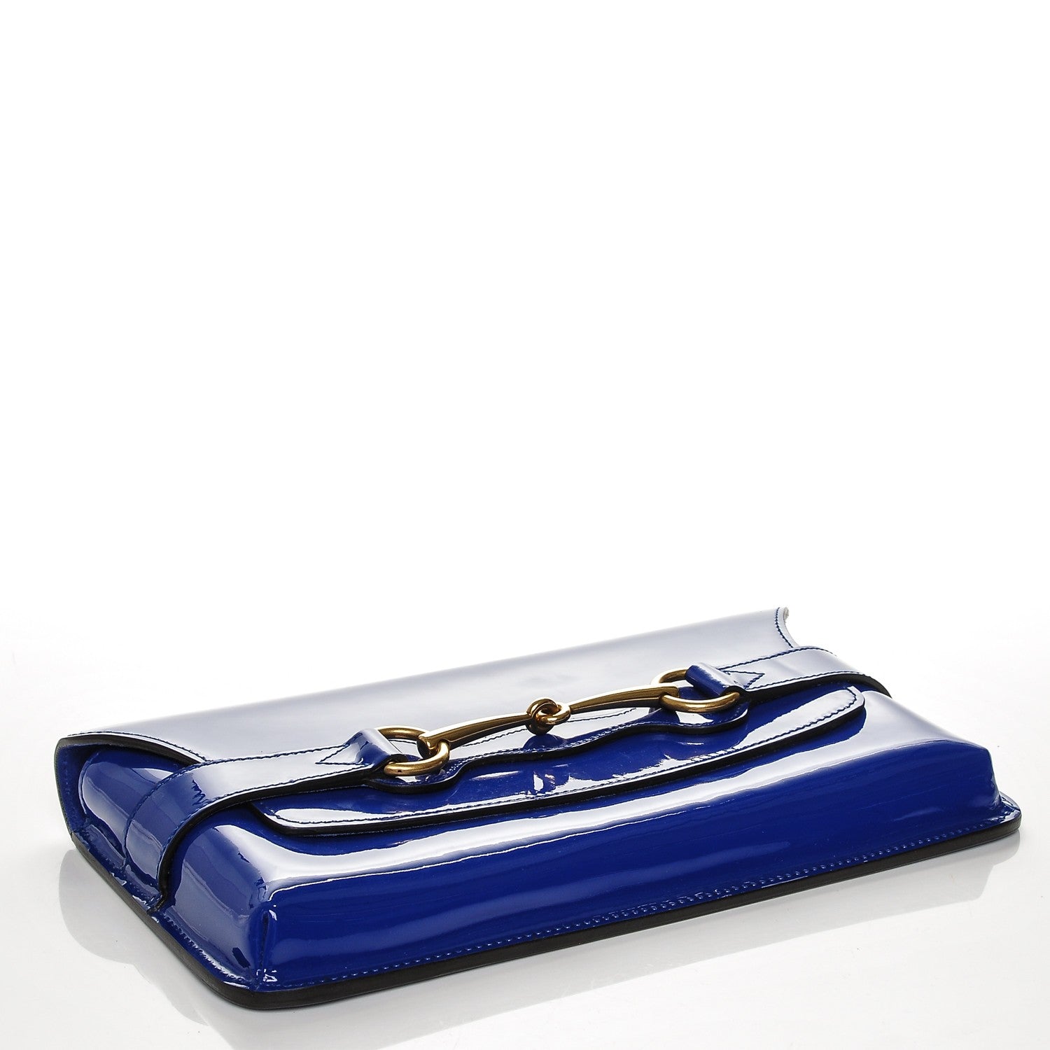 Gucci Patent Large Bright Bit Clutch Deep Zaffiro 4 of 7