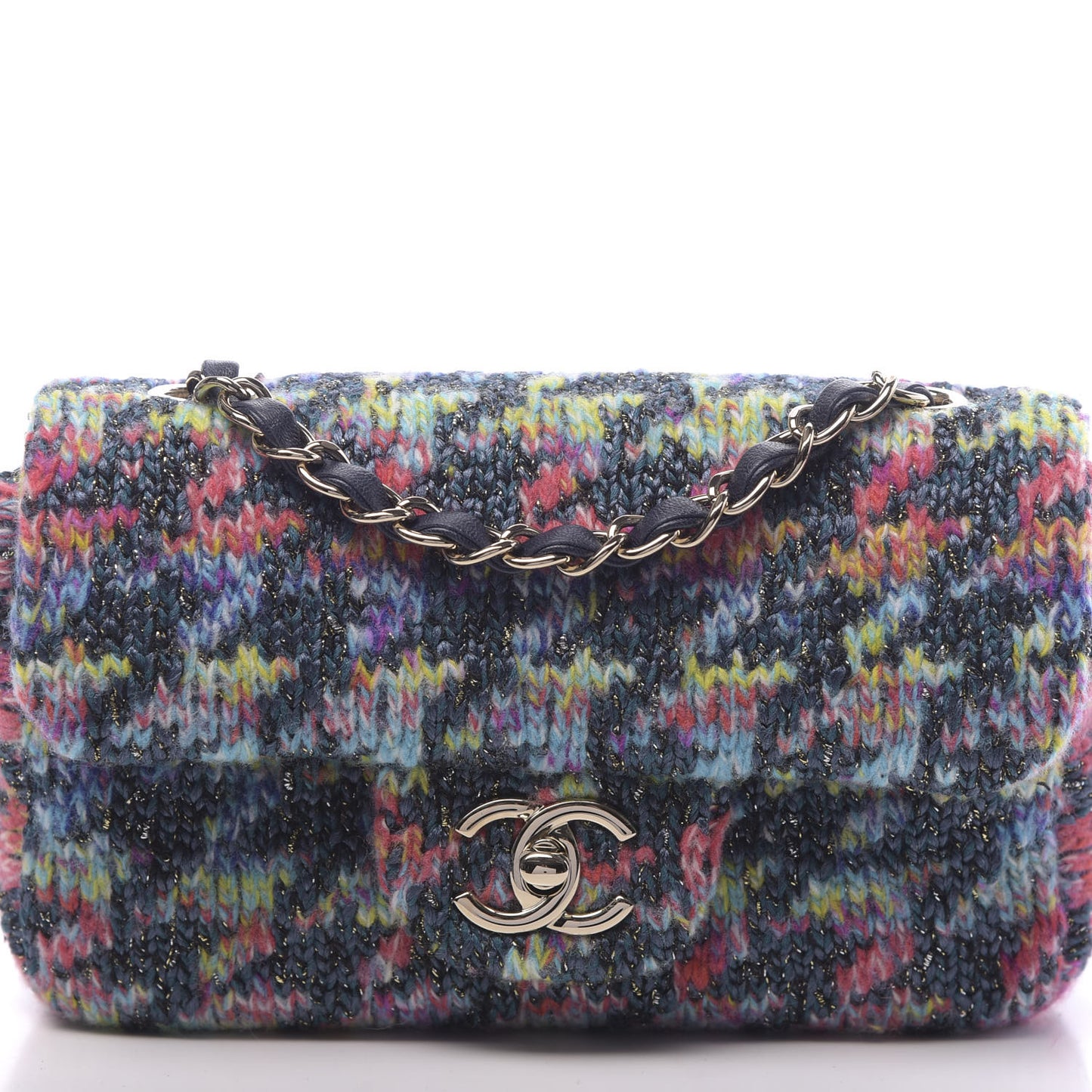 Knit Mini Rectangular Flap Multicolor